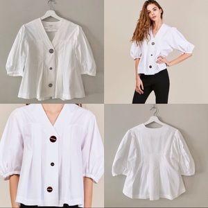 Isa Arfen Full Sleeve Button Down Blouse Top